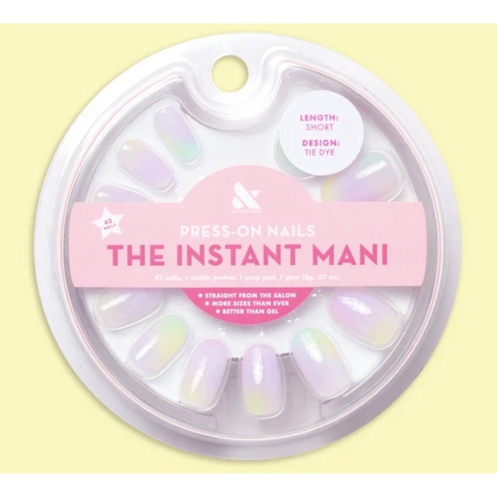Olive‎ and June Nails The Instant Mani Short Tie Dye Press-On 42ct Glue Included